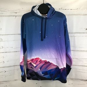 shirt was cash hoodie mountain scene